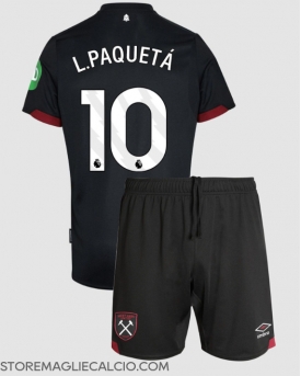 West Ham United Lucas Paqueta #10 Maglia Gara Trasferta Repliche 2024-25 Bambino Maniche Corte